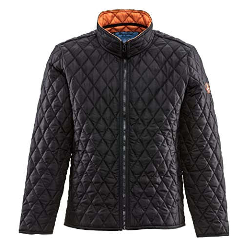 RefrigiWear Lightweight Warm Insulated Diamond Quilted Jacket (Black, Large)