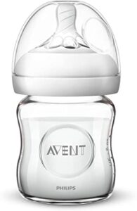 philips avent natural glass baby bottle, clear, 4 oz