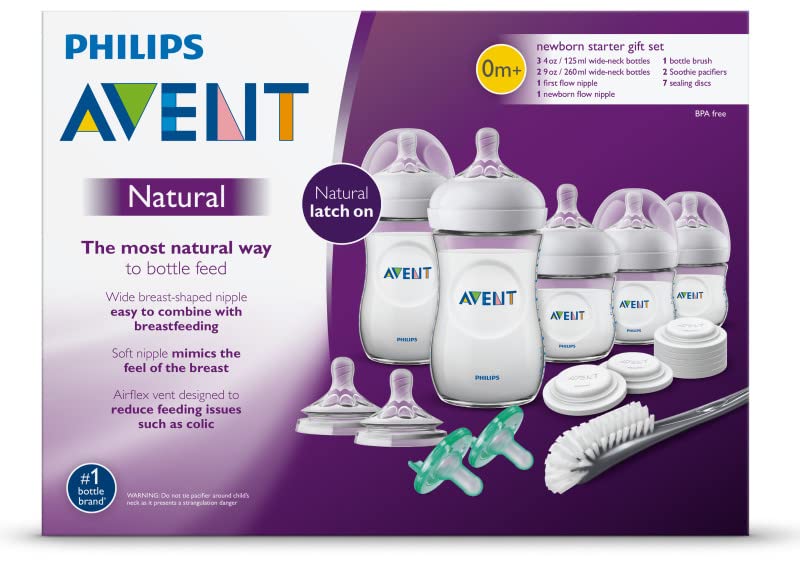 Philips Avent Natural Baby Bottle Newborn Starter Gift Set, SCD206/03