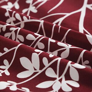 Vaulia Microfiber Duvet Cover Set, Tree Branch Printed Pattern Design - Burgundy Red, King Size 3 Piece Set (1 Duvet Cover 2 Pillow Shams)