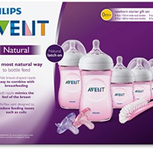 Philips Avent Natural Baby Bottle Pink Gift Set, SCD206/11