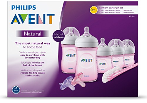 Philips Avent Natural Baby Bottle Pink Gift Set, SCD206/11