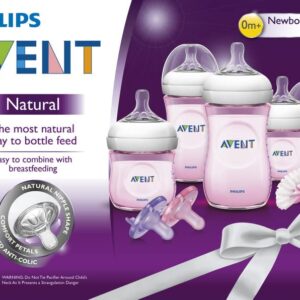 Philips Avent Natural Baby Bottle Pink Gift Set, SCD206/11