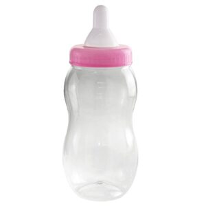 homeford jumbo plastic baby milk bottle coin bank, 15-inch - light pink