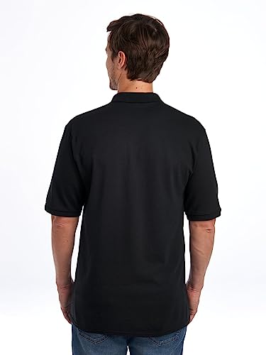 Jerzees Men's SpotShield Stain Resistant Polo Shirts (Short & Long, Short Sleeve-Black, 3X-Large