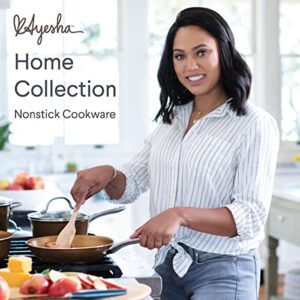 Ayesha Curry Home Collection Nonstick Cookware Pots and Pans Set, 9 Piece, Brown Sugar