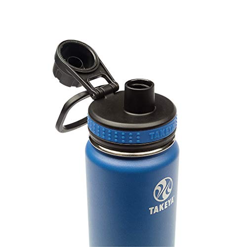 Takeya Vacuum Insulated Stainless Steel Water Bottle, 18 oz, Navy