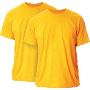 gildan adult ultra cotton t-shirt, style g2000, multipack, gold (2-pack), small