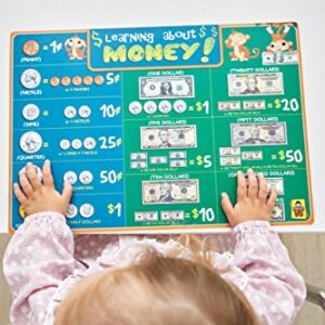 UNCLE WU Learning About Money Placemats - Early Childhood Education Materials Preschool -16 x 12 inch Waterproof Poster