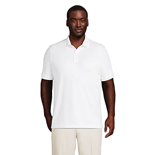 Lands' End Mens Short Sleeve Supima Polo White Regular X-Large