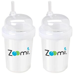 nuspin kids 8 oz zoomi straw sippy cup, 2 pack