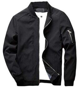 sandbank men's slim fit lightweight softshell flight bomber jacket coat (us xs, black #2)
