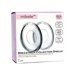 milkelle breast shells, milk saver, nursing cups, food grade silicone bpa-free pp (set of 2)