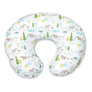boppy nursing pillow original support, north park, ergonomic nursing essentials for bottle and breastfeeding, firm hypoallergenic fiber fill, with removable nursing pillow cover, machine washable