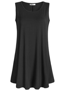 esenchel women's flowy sleeveless tunic top for leggings 2x black