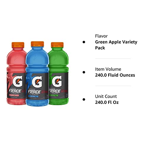 Gatorade Fierce Thirst Quencher, Variety Pack, 20 Ounce Bottles (Pack of 12)