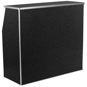flash furniture amara 4' black marble laminate foldable bar - portable event bar
