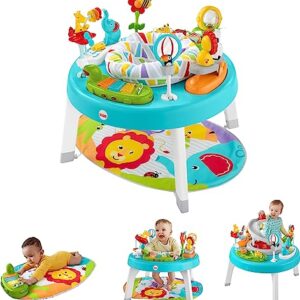 Fisher-Price Baby To Toddler Toy 3-In-1 Sit-To-Stand Activity Center With Music Lights And Spiral Ramp, Jazzy Jungle