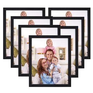 giftgarden 8x10 picture frame multi photo frames set for wall decor or tabletop display, 7 pack, black