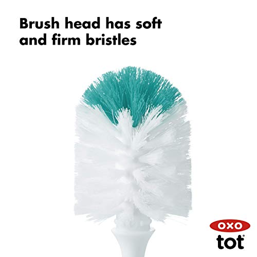 OXO Tot Bottle Brush with Nipple Cleaner, Teal