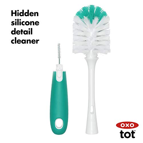 OXO Tot Bottle Brush with Nipple Cleaner, Teal