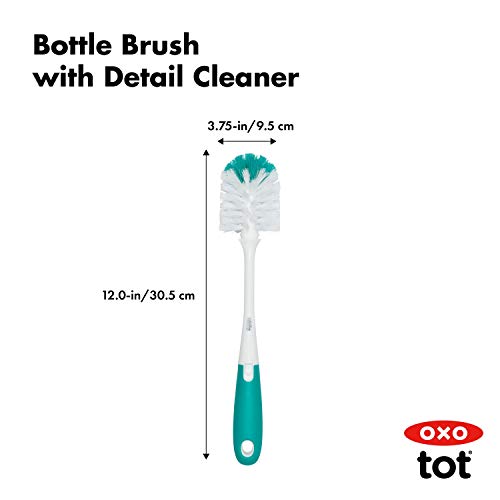 OXO Tot Bottle Brush with Nipple Cleaner, Teal