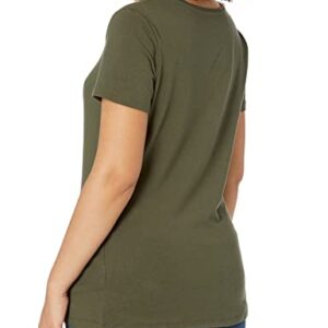 Amazon Essentials Women's Classic-Fit Short-Sleeve Crewneck T-Shirt, Pack of 2, Olive/Oatmeal Heather, X-Large