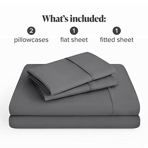Bare Home Queen Sheet Set - Luxury 1800 Ultra-Soft Microfiber Queen Bed Sheets - Double Brushed - Deep Pockets - Easy Fit - 4 Piece Set - Bedding Sheets & Pillowcases (Queen, Grey)