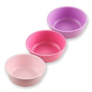 re play toddler bowls - pack of 3 12 oz. bowls for kids - eco-friendly, dishwasher safe dinnerware set for kids - bpa free snack bowl for toddlers - princess without lid