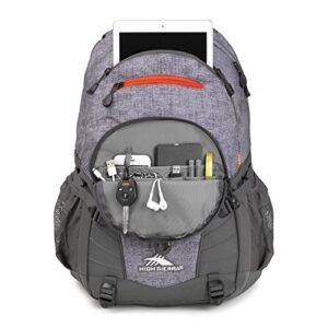 High Sierra Loop-Backpack, Travel, or Work Bookbag with tablet-sleeve, Woolly Weave/Mercury/Crimson, One Size