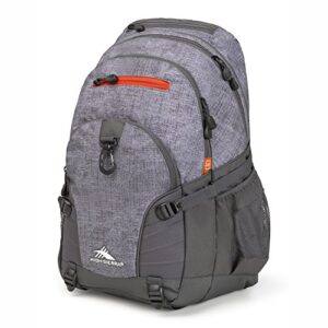 high sierra loop-backpack, travel, or work bookbag with tablet-sleeve, woolly weave/mercury/crimson, one size