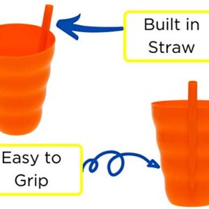 Arrow Sip-A-Cup with Built In Straw For Kids Includes Purple, Blue, Green, Orange (8 Pack)