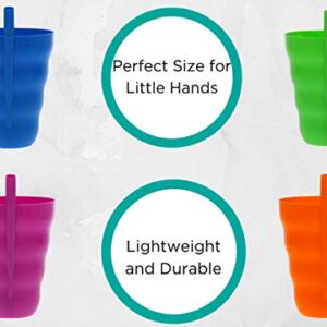 Arrow Sip-A-Cup with Built In Straw For Kids Includes Purple, Blue, Green, Orange (8 Pack)