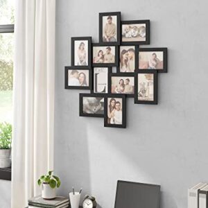 SONGMICS 4X6 Collage Picture Frames for Wall Decor, 12-Pack , Black Photo Collage Frame, Multi Picture Frame Set with Glass Front, Assembly Required