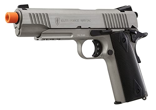 Elite Force 1911 Blowback 6mm BB Pistol Airsoft Gun, Silver/Black, 1911 TAC