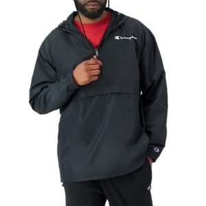 Champion mens Stadium Packable , Left Chest Script Jacket, Black-549369, Medium US, Black Small Script