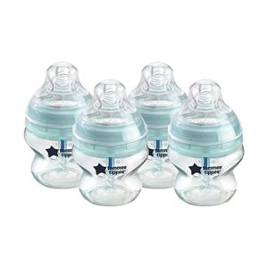 tommee tippee anti-colic baby bottles, slow flow breast-like nipple and unique anti-colic venting system (5oz, 4 count)