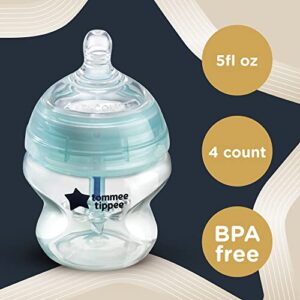 Tommee Tippee Anti-Colic Baby Bottles, Slow Flow Breast-Like Nipple and Unique Anti-Colic Venting System (5oz, 4 Count)