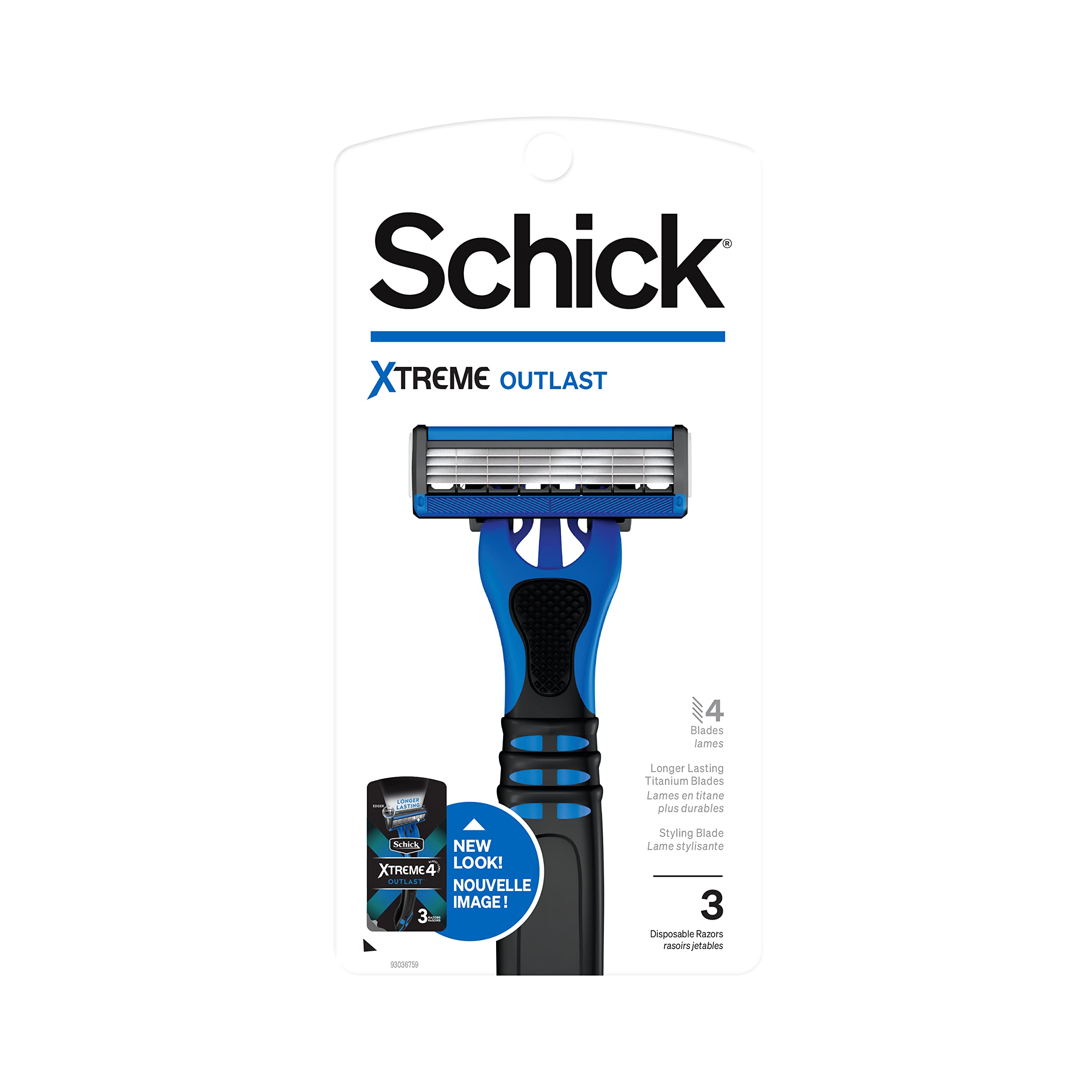 Schick Xtreme 4 Outlast Razor â€” Schick Xtreme4 Disposable Razors Men, 3 Count (Pack of 1)