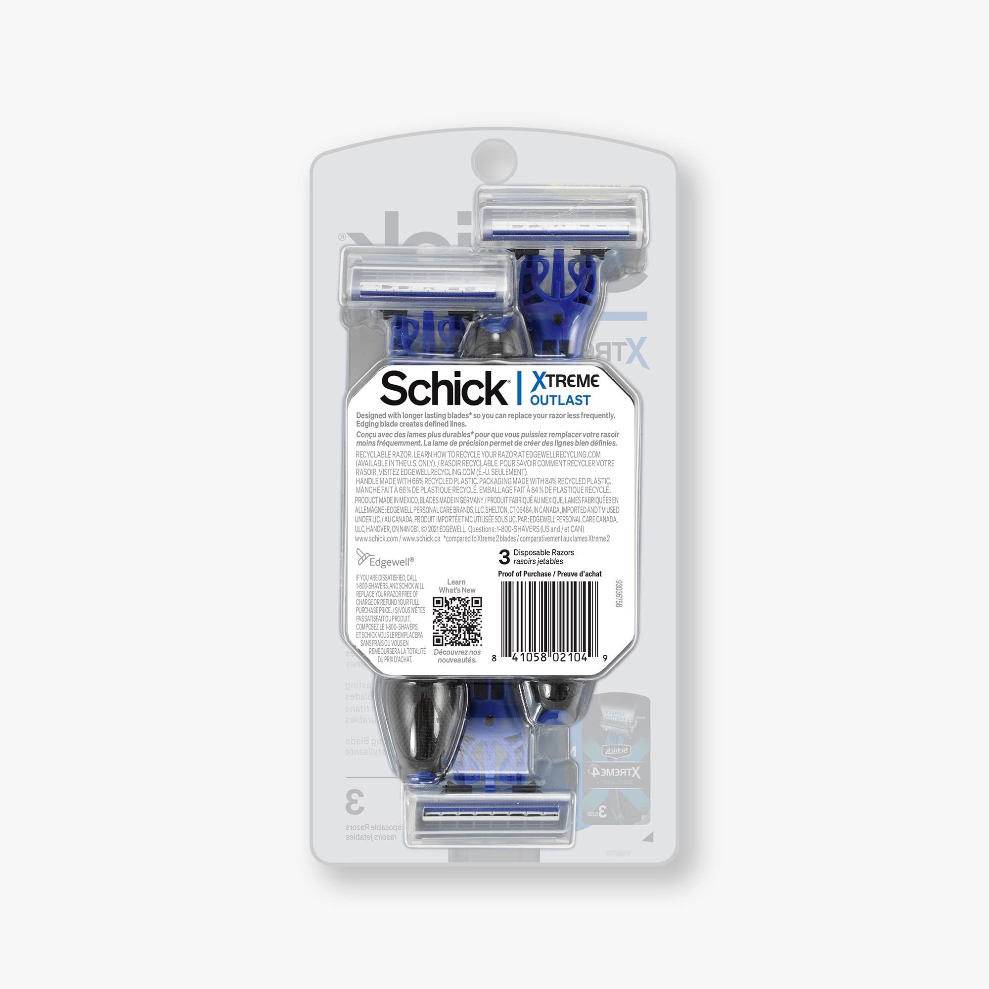 Schick Xtreme 4 Outlast Razor â€” Schick Xtreme4 Disposable Razors Men, 3 Count (Pack of 1)