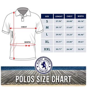 Albert Morris Mens Polo Shirts, Polo Shirts for Men, Shirts for Men, Short Sleeve Mens Shirts, American Classics, Medium