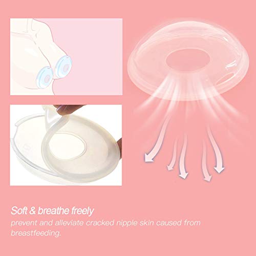 Breast Shells, Milk Saver, Nursing Cups, Nursing Moms to Ease Nipple Pain, BPA-Free and Reusable, Collect Breast Milk Leak (Pack of 2)