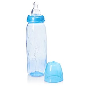 Evenflo Feeding Premium Proflo Vented Plus Polypropylene Baby, Newborn and Infant Bottles - Helps Reduce Colic - Teal/Green/Blue, 8 Ounce (Pack of 6)