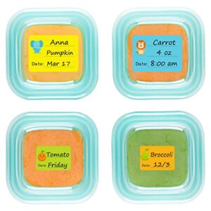 baby daycare labels, removable write-on date labels for oxo tot baby blocks food storage containers, trays, jars, freezer & dishwasher friendly, for infants & babies