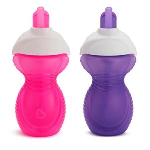 munchkin® click lock™ flip straw toddler cup, 9 ounce, 2 pack, pink/purple