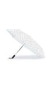 kate spade new york travel umbrella, raindrop (black/white)