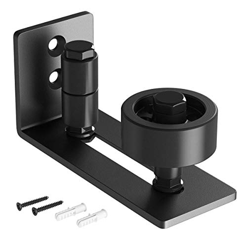 SMARTSTANDARD Sliding Barn Door Floor Guide for Bottom Adjustable Roller - 8 Setup Options for DIYers - Flush Design Bottom Flat Barn Door Floor Guide Stay Roller (Black) 1PCS