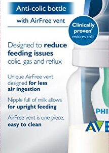 Philips AVENT Anti-Colic Baby Bottle with AirFree Vent, Clear, 9 Oz