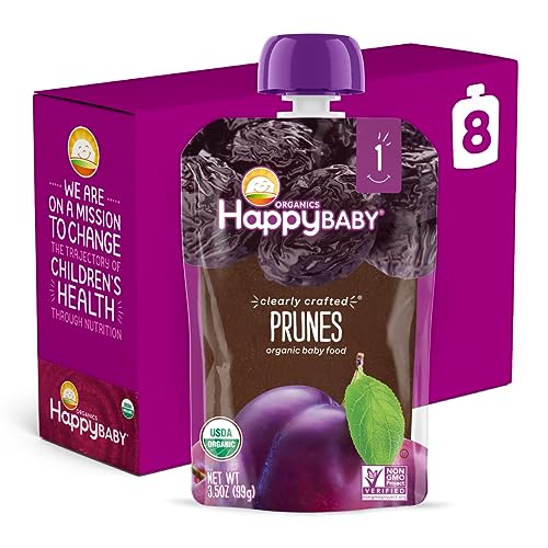 Happy Baby Organics Clearly Crafted Stage 1 Baby Food 1 Prunes 3.5 Ounce (Pack of 8)