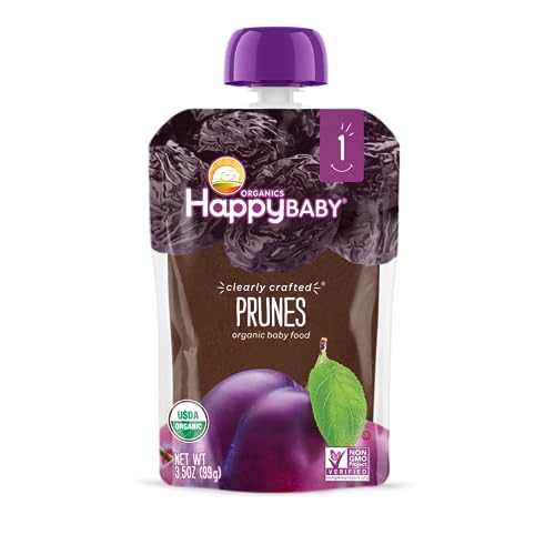 Happy Baby Organics Clearly Crafted Stage 1 Baby Food 1 Prunes 3.5 Ounce (Pack of 8)